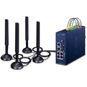 Planet dual 5G/LTE security gateway, 2x WAN + 3x LAN, DI/DO, GPS, DIN, IP30, -40/+75°C, dual 9-54VDC