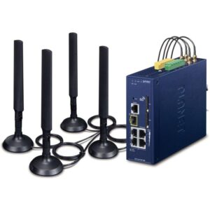 Planet dual 5G/LTE security gateway, 2xWAN + 3xLAN/1xSFP, DI/DO, GPS, DIN, IP30, -40/+75°C, dual 9-54VDC