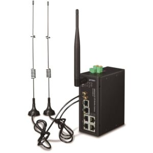 Planet IoT/M2M industrial gateway, 1xWAN+3xLAN 1Gb, 2xLTE, WiFi ac, 3xCOM, I/O, DIN, IP30, -35/+75C, 9-36VDC