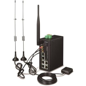 Planet IoT/M2M industrial gateway, 1xWAN+3xLAN 1Gb, 2xLTE, WiFi ac, GPS, 3xCOM, I/O, DIN, IP30, -36/+75C, 9-36VDC