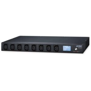 Planet IPM-8221, IP control 8x sockets 240V/10A, 1U Rack/desktop, LED+display, sensor port