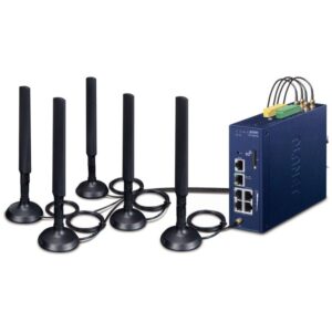 Planet LCG-300-NR IoT LoRaWAN industrial gateway, 5G/4G, 5x LAN 1Gb, DIN, IP30, -40/+75C, 9-54VDC