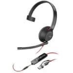 Poly Blackwire 5210 Monaural USB-C Headset +3.5mm Plug +USB-C/A Adapter