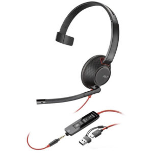 Poly Blackwire 5210 Monaural USB-C Headset +3.5mm Plug +USB-C/A Adapter