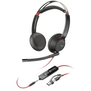 Poly Blackwire 5220 Stereo USB-C Headset +3.5mm Plug +USB-C/A Adapter (Bulk)