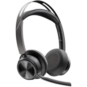 Poly by HP Voyager Focus 2 MS Teams wireless headset, charging stand