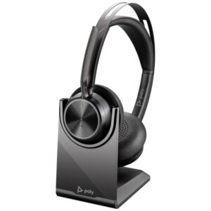 Poly Voyager Focus 2 Microsoft Teams Certified USB-CC Headset +USB-C/A Adapter +Charging Stand