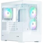 Zalman case P30 White V2/ miniT / 3x120mm fan ARGB / USB 3.0 / USB-C / tempered glass / white