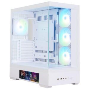 Zalman case P40 DS / ATX / 4x120mm ARGB fan / 2xUSB 3.0 / USB-C / display / panoramic / white
