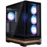 Zalman case P40 Namu / midT / 3x120mm ARGB fan / 2xUSB 3.0 / USB-C / panoramic / wooden accessories / black