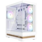 Zalman case P40 Namu / midT / 3x120mm ARGB fan / 2xUSB 3.0 / USB-C / panoramic / wooden accessories / white