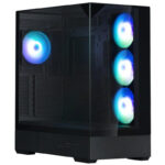 Zalman case P40 Prism Plus / midT / 4x120mm ARGB fan / 2xUSB 3.0 / USB-C / panoramic / black