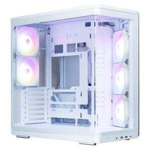 Zalman case P60 / ATX / 5x120mm ARGB fan / 2xUSB 3.0 / USB-C / panoramic / white