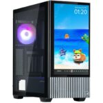 Zalman case Z10 DS / Middle Tower / 3x120mm fan / 2x USB 3.0 / USB-C / removable 15.6 display / tempered glass / black