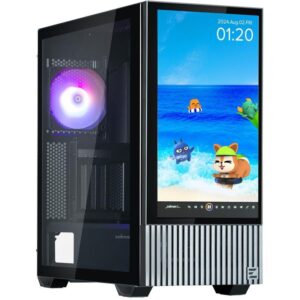 Zalman case Z10 DS / Middle Tower / 3x120mm fan / 2x USB 3.0 / USB-C / removable 15.6 display / tempered glass / black
