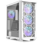 Zalman case Z10 Duo / ATX / 4x120 mm ARGB fan / 2xUSB 3.0 / USB-C / tempered glass / white