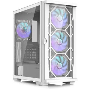 Zalman case Z10 Duo / ATX / 4x120 mm ARGB fan / 2xUSB 3.0 / USB-C / tempered glass / white